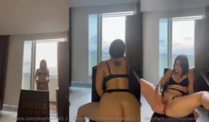 StephaniehVip Grinds A Dildo On The Chair