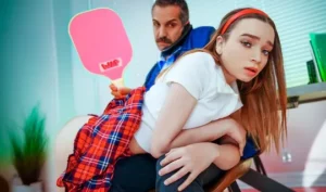 Spanked a young student and then fucked her juicy hole