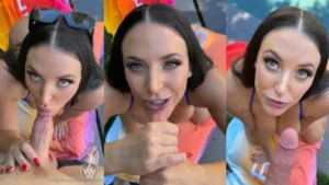 Angela White Blows A Cock By The Pool