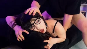 Goth Teen’s Rough Creampie and Blowjob on First Date