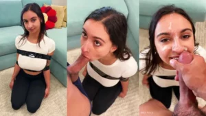Hailey Rose Blows and Gets A Facial With Hands Duct Taped