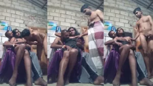 Lankan Village Wife All Dressed Up and Shared with a Friend – pornbaba – Indian porn video