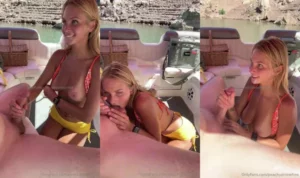 Sexy PeachyPrime Sucks The Captain On A Boat