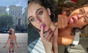 Violet Summers With Milk Shots in Her Face
