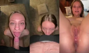 Katieslilwrld Gets Her Shaved Pussy Creampied