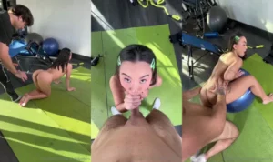 Kimmy Kimm Shows Her Flexibility To Gym Trainer