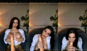 Veronika Vengeance Teases & Blows A Big Dildo