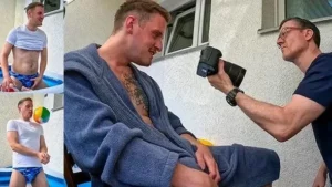 Behind the scenes with Kell on the balcony – Gay Porn Video
