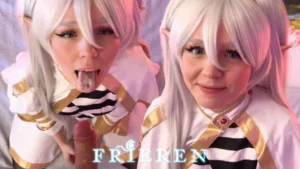 Frieren Cosplayer Aqua_Ri Gives A Sloppy Blowjob