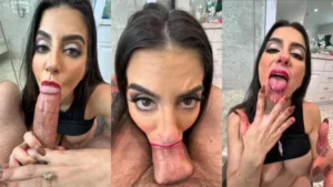Lena The Plug Gives A Messy BJ In The Bathroom