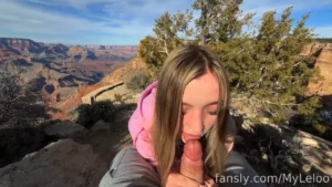 MyLeloo – Cute Blonde Strokes A Big Dick At Grand Canyon
