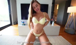 Russian girlfriend with big tits did not refuse her lover sex in the first person