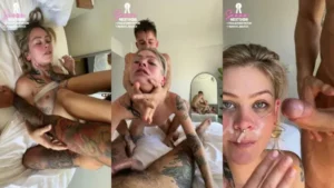 Sammmnextdoor Sucking Cock While Get Pounded DP Threesome And Double Cumshot